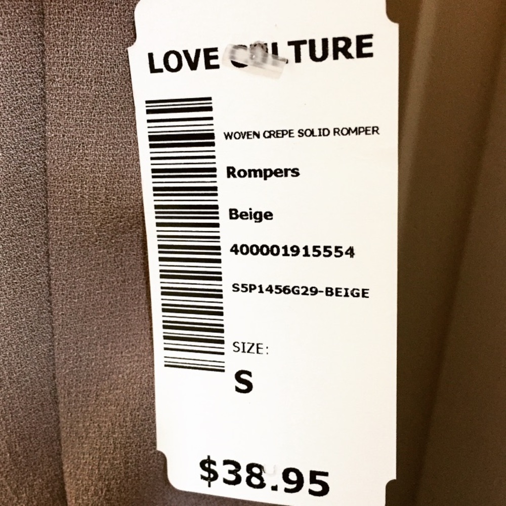 Crepe Solid Romper - Taupe - NWT - Picture 4 of 5